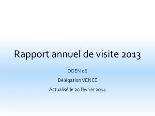 rapport annuel de visite 2013