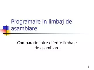 programare in limbaj de asamblare