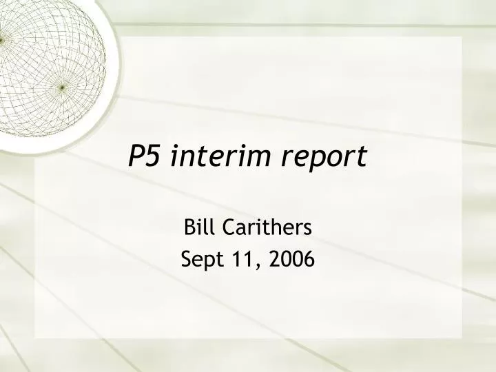 p5 interim report