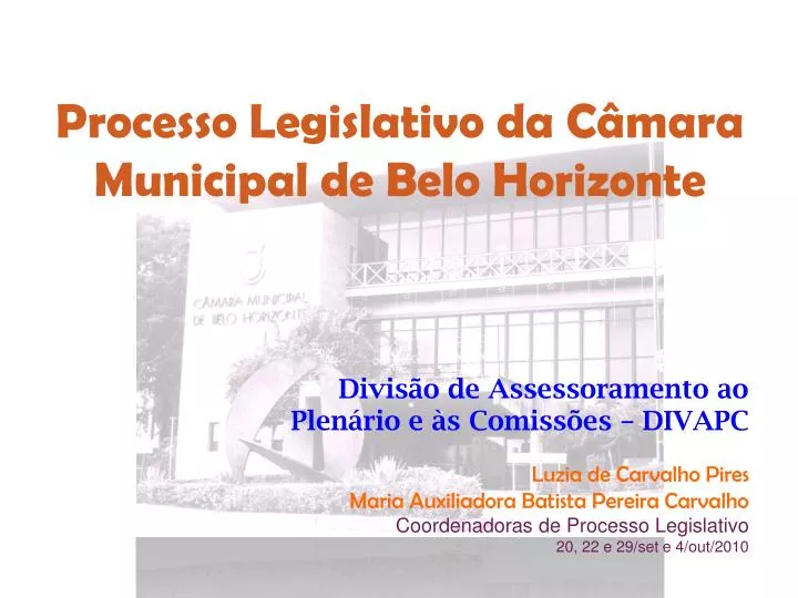processo legislativo da c mara municipal de belo horizonte