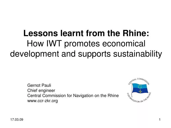 lessons learnt from the rhine how iwt promotes economical development and supports sustainability