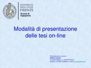 modalit di presentazione delle tesi on line
