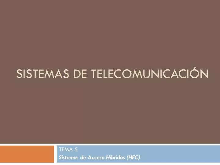sistemas de telecomunicaci n