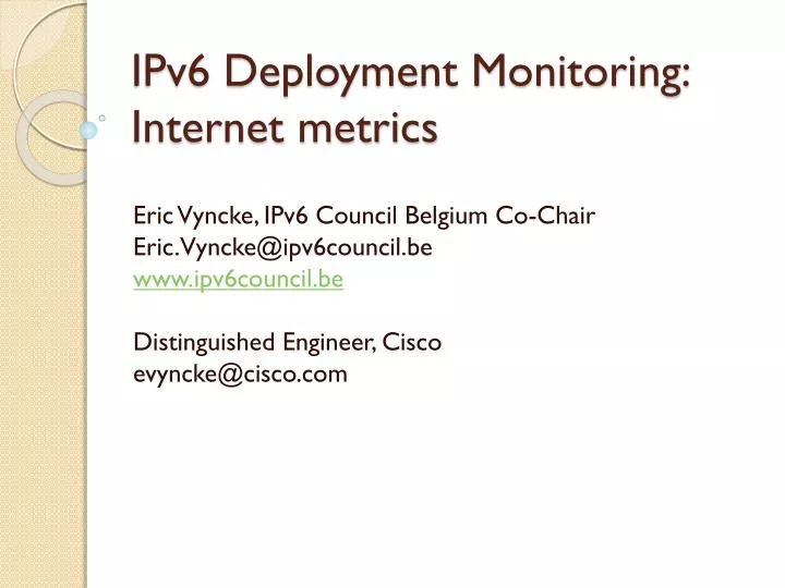 ipv6 deployment monitoring internet metrics