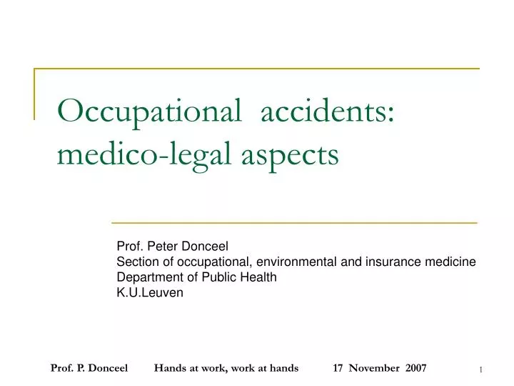 occupational accidents medico legal aspects