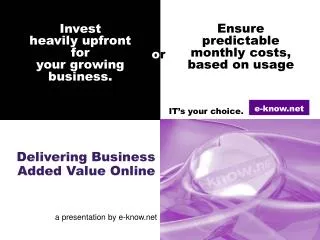 Delivering Business Added Value Online