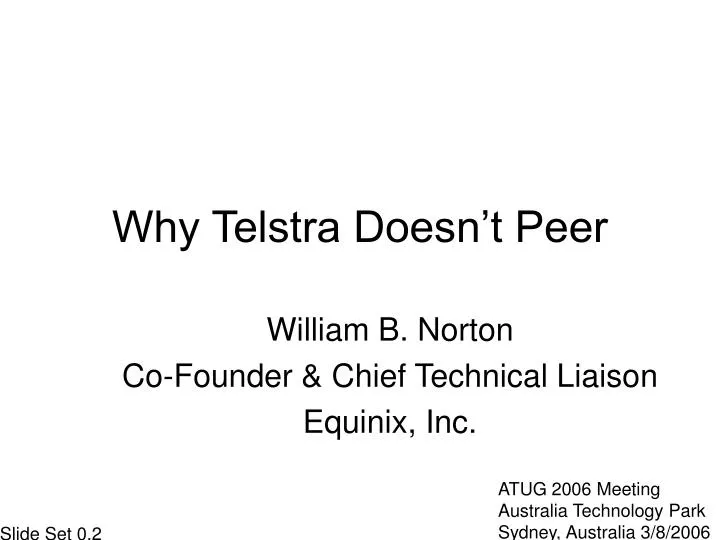 why telstra doesn t peer