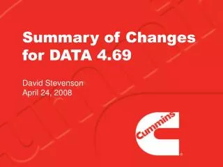 Summary of Changes for DATA 4.69