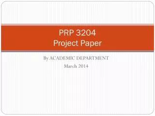 PRP 3204 Project Paper