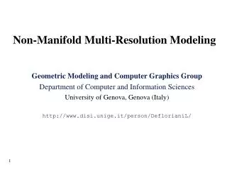 Non-Manifold Multi-Resolution Modeling