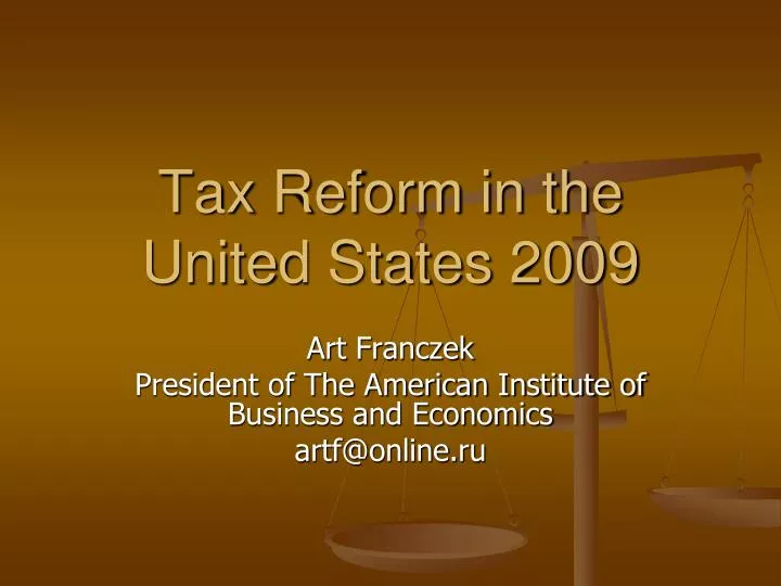 tax reform in the united states 2009
