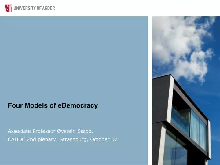 four models of edemocracy