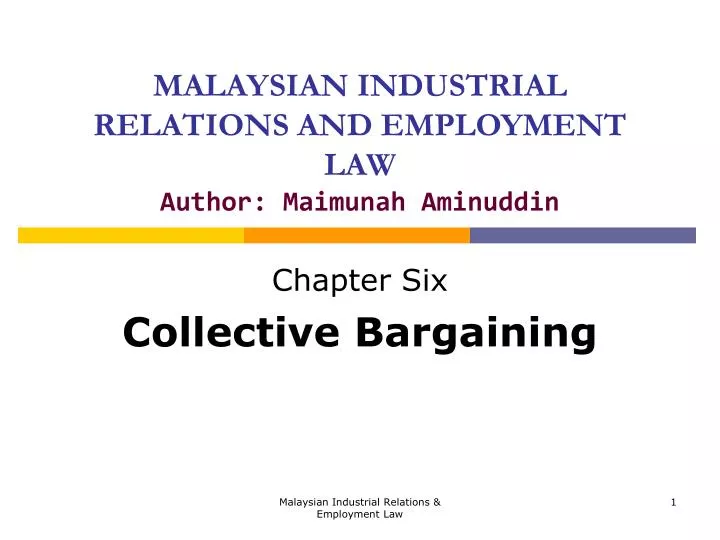 malaysian industrial relations and employment law author maimunah aminuddin