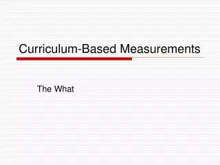 Curriculum-Based Measurements
