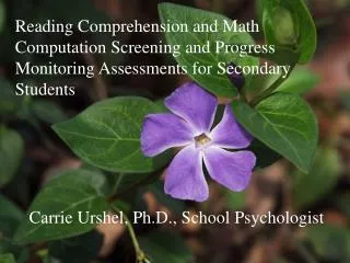 Carrie Urshel, Ph.D., School Psychologist