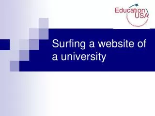 Surfing a website of a university