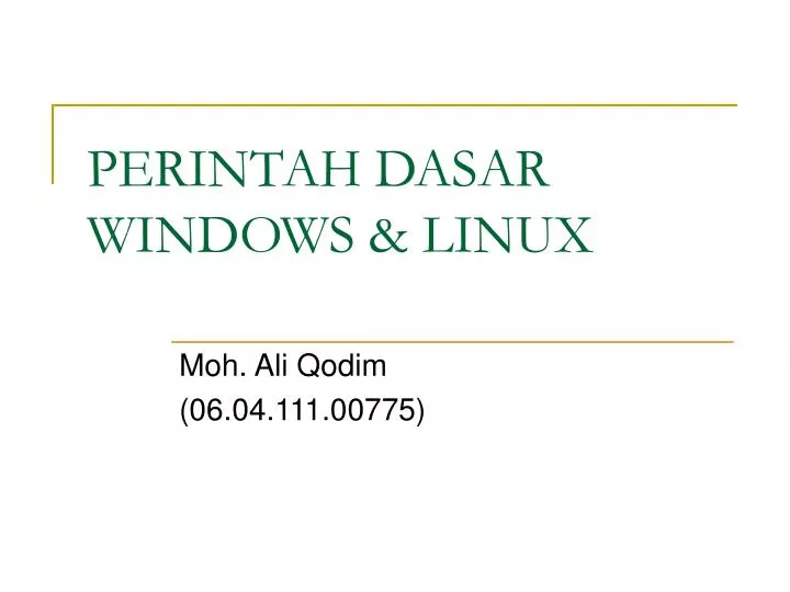 perintah dasar windows linux