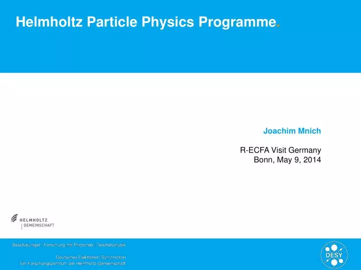 helmholtz particle physics programme