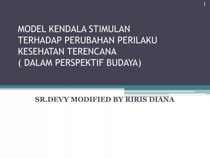 model kendala stimulan terhadap perubahan perilaku kesehatan terencana dalam perspektif budaya