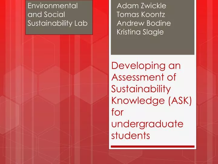 developing an assessment of sustainability knowledge ask for undergraduate students