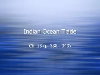 Indian Ocean Trade