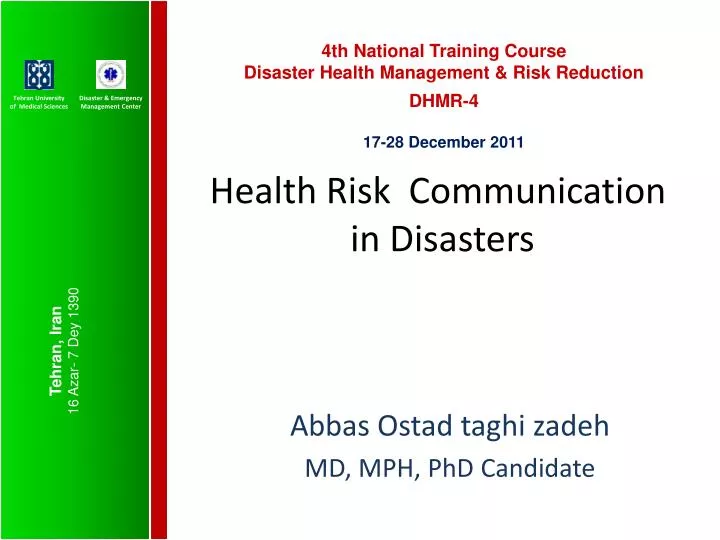health risk communication in disasters