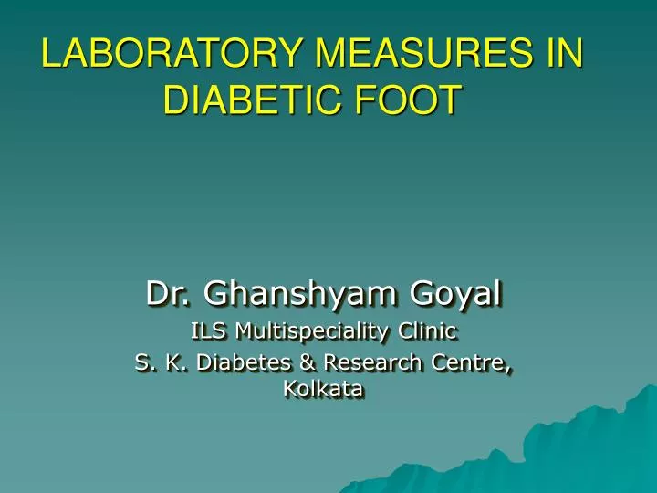 laboratory measures in diabetic foot