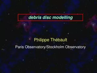 debris disc modelling