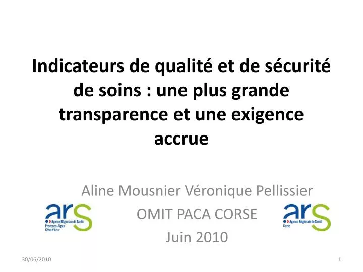 indicateurs de qualit et de s curit de soins une plus grande transparence et une exigence accrue