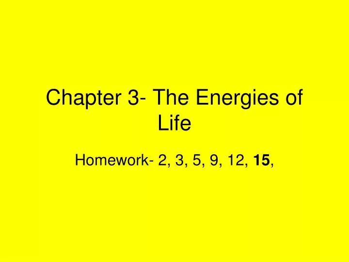 chapter 3 the energies of life