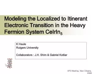 Modeling the Localized to Itinerant Electronic Transition in the Heavy Fermion System CeIrIn 5
