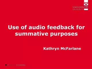 Use of audio feedback for summative purposes