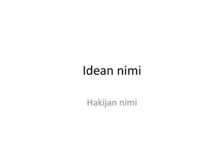 idean nimi