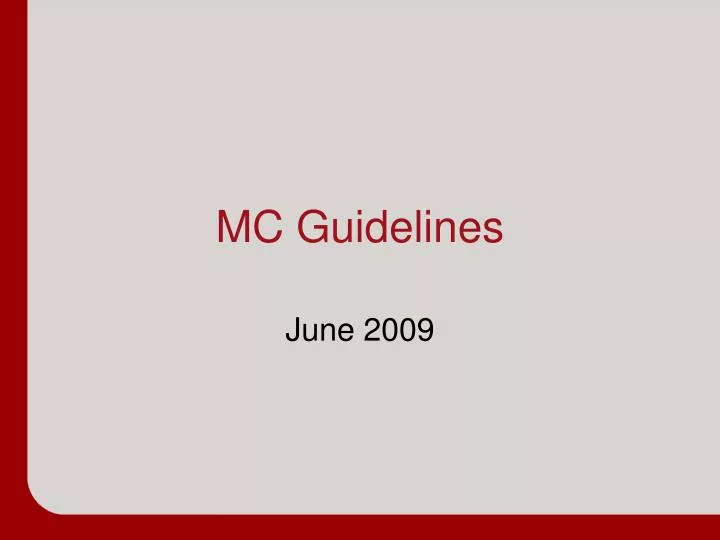 mc guidelines