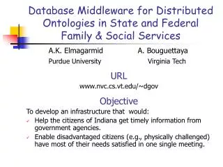 Database Middleware for Distributed Ontologies in State and Federal Family &amp; Social Services