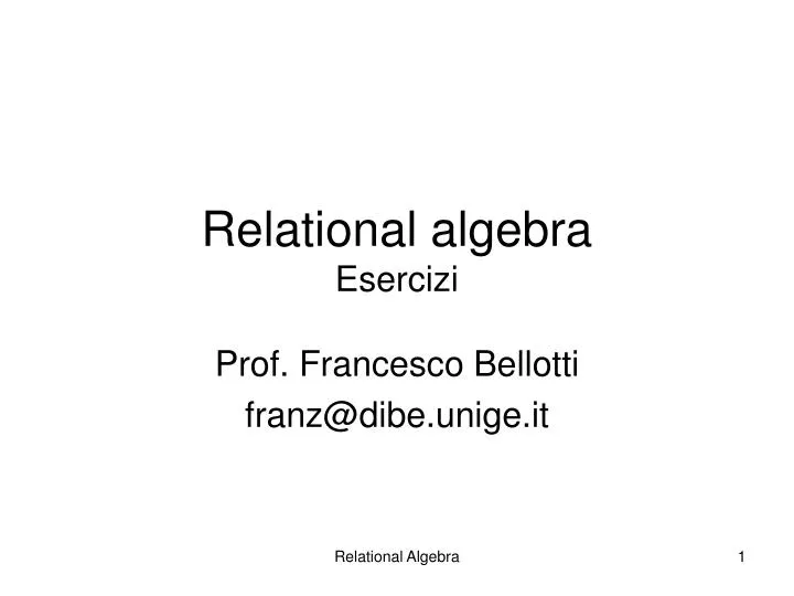 relational algebra esercizi