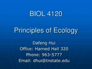 BIOL 4120 Principles of Ecology