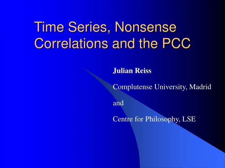 time series nonsense correlations and the pcc