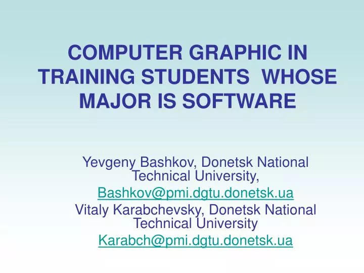 computer graphic in training students whose major is software