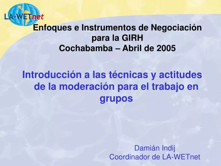 enfoques e instrumentos de negociaci n para la girh cochabamba abril de 2005