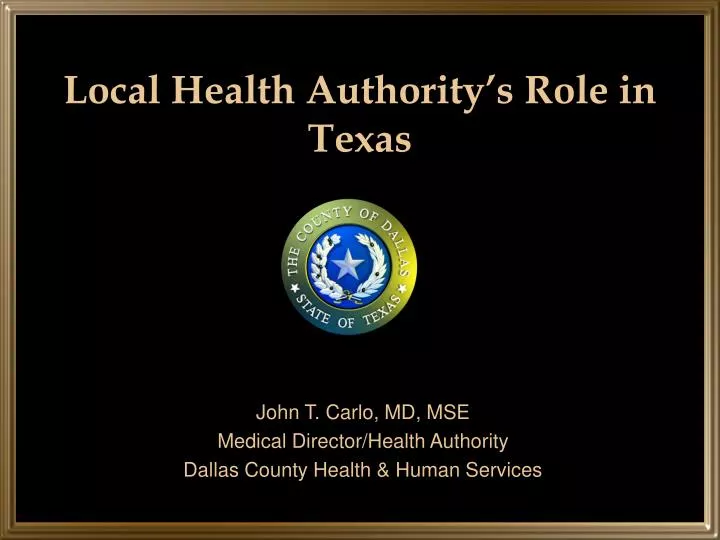 local health authority s role in texas