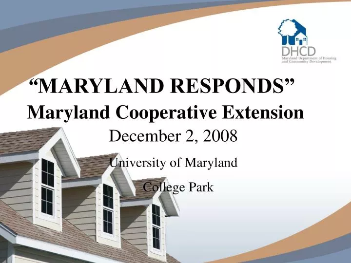 maryland responds maryland cooperative extension