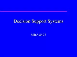 Decision Support Systems