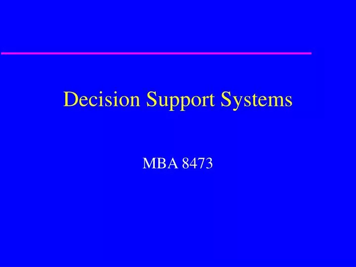 decision support systems