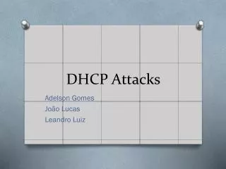 dhcp attacks