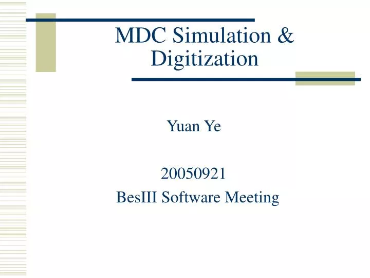 mdc simulation digitization