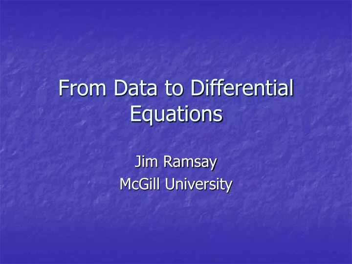 from data to differential equations