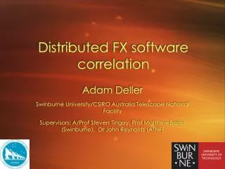 Distributed FX software correlation