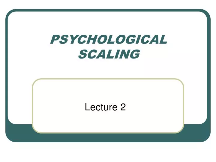 psychological scaling