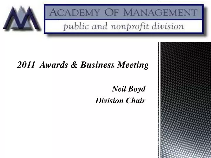 2011 awards business meeting